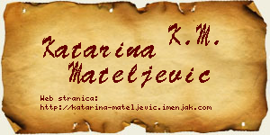 Katarina Mateljević vizit kartica
